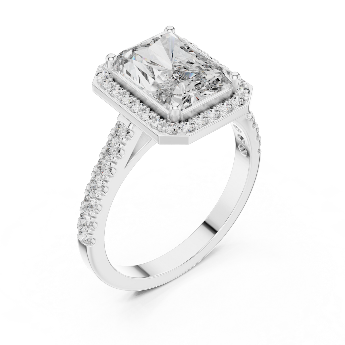 Cora Solitaire  Halo Ring