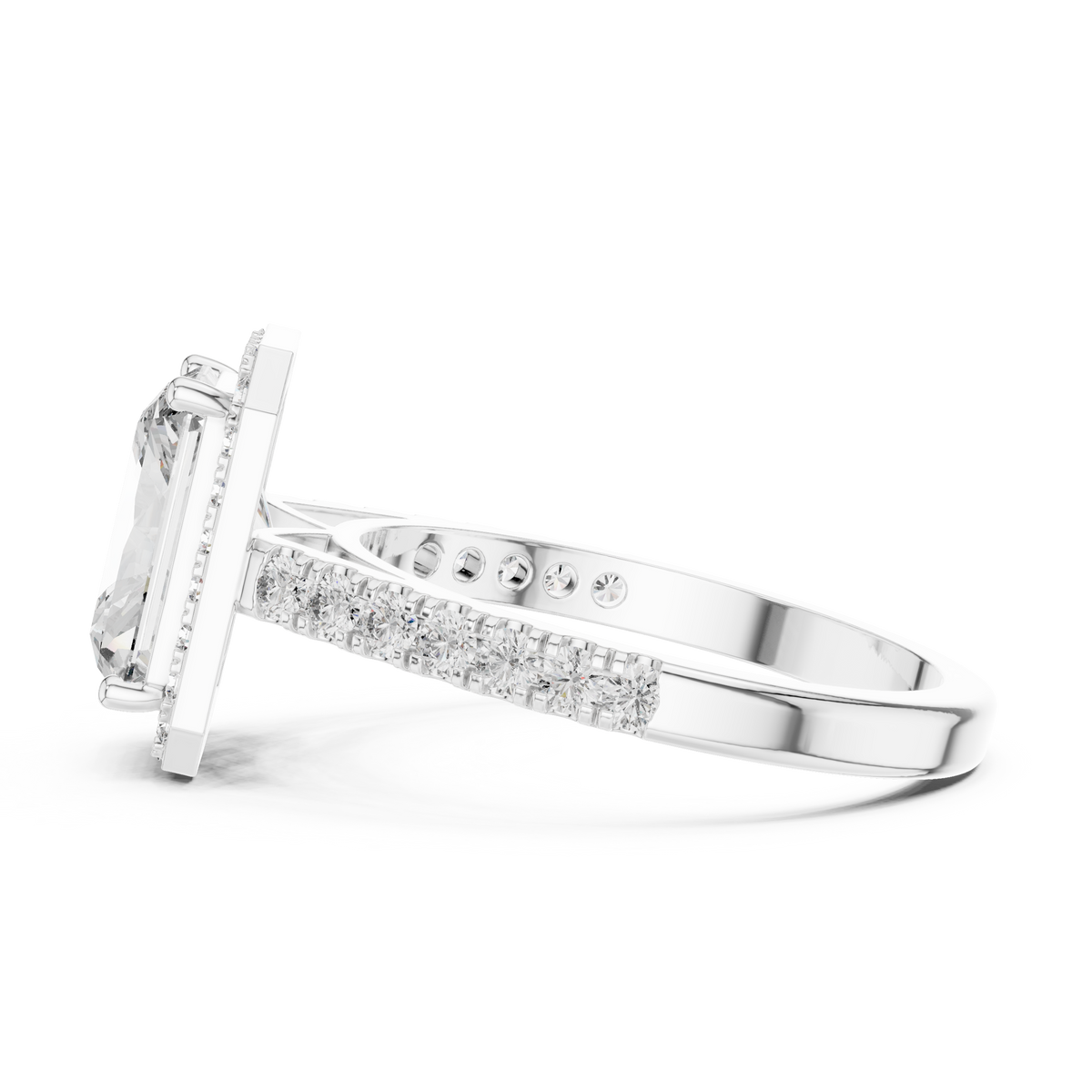 Cora Solitaire  Halo Ring