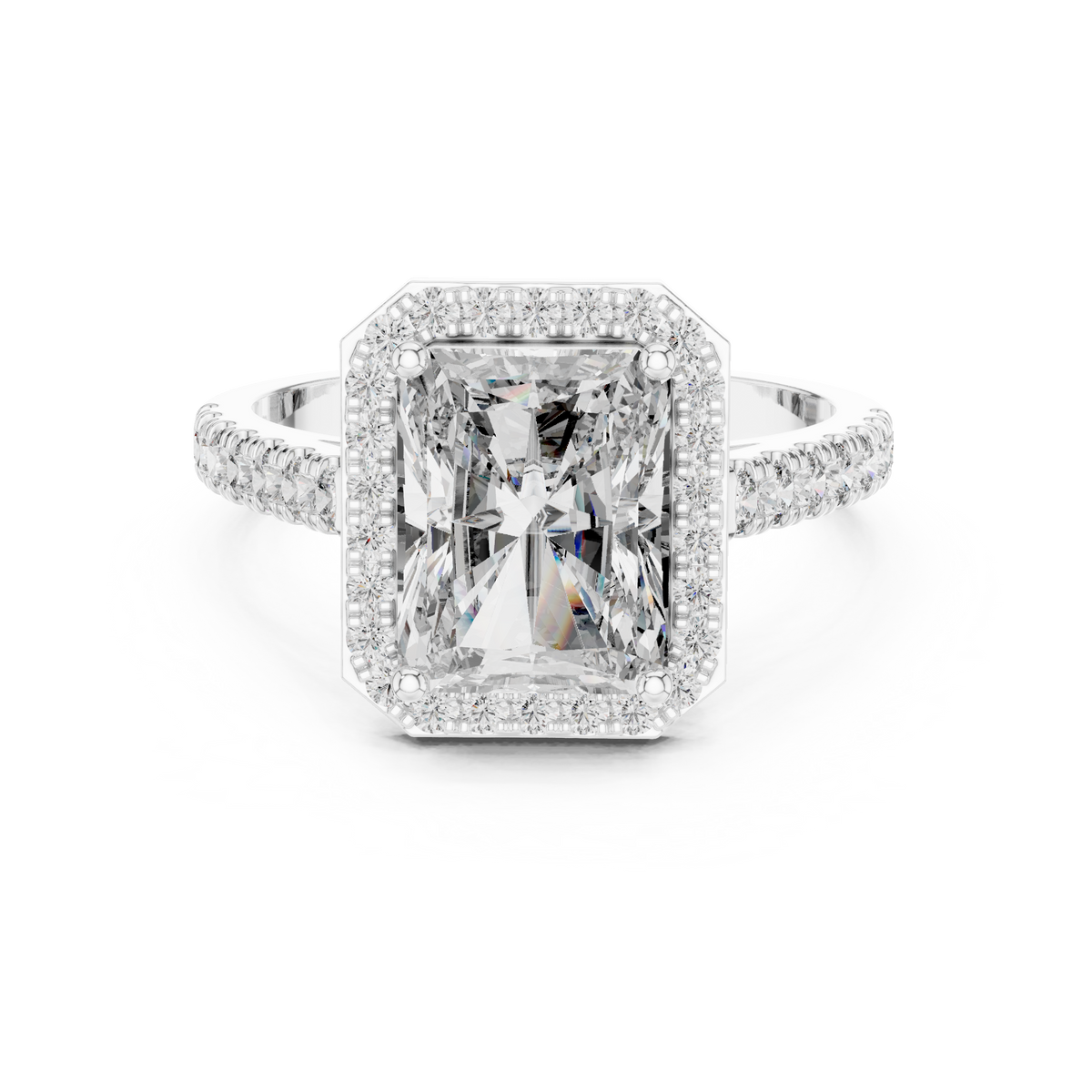 Cora Solitaire  Halo Ring