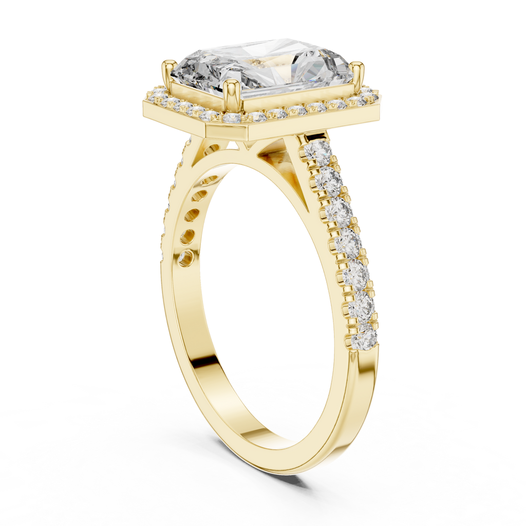 Cora Solitaire  Halo Ring