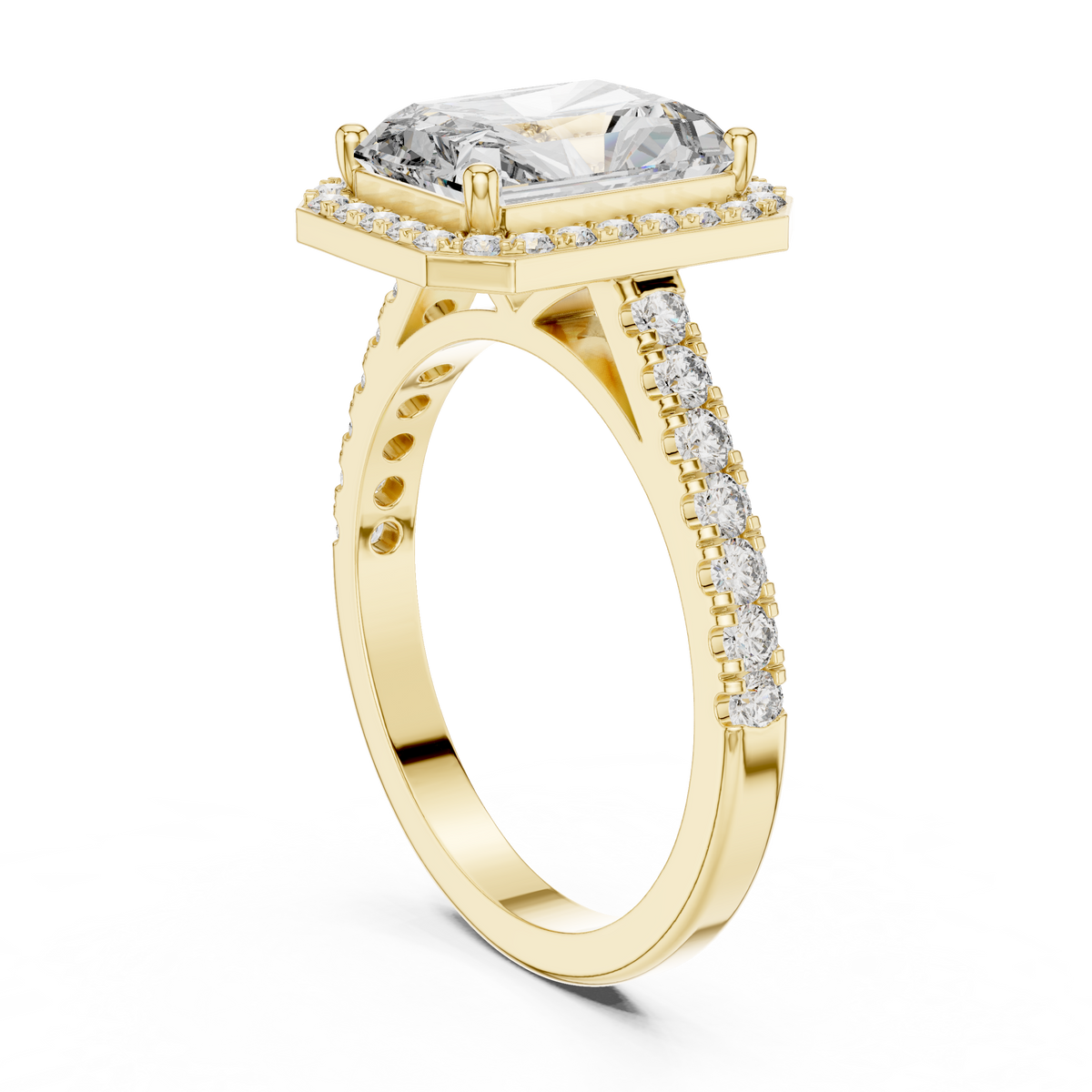 Cora Solitaire  Halo Ring