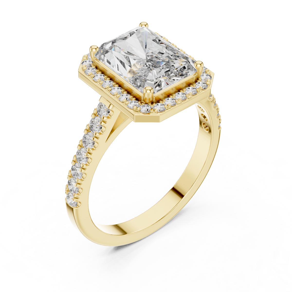 Cora Solitaire  Halo Ring