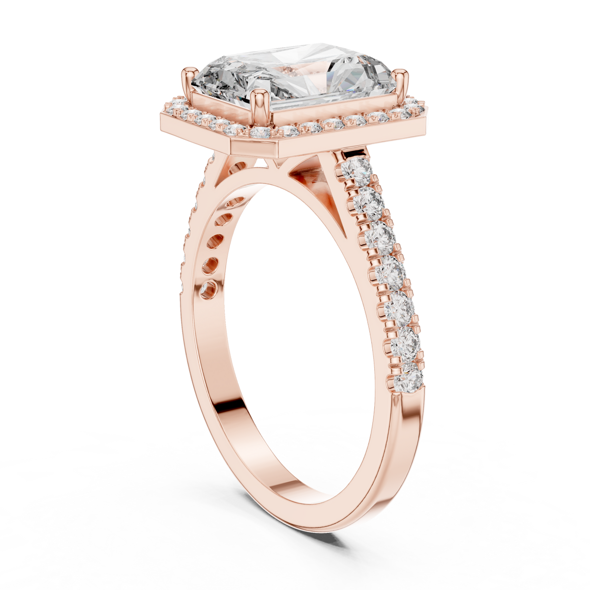 Cora Solitaire  Halo Ring