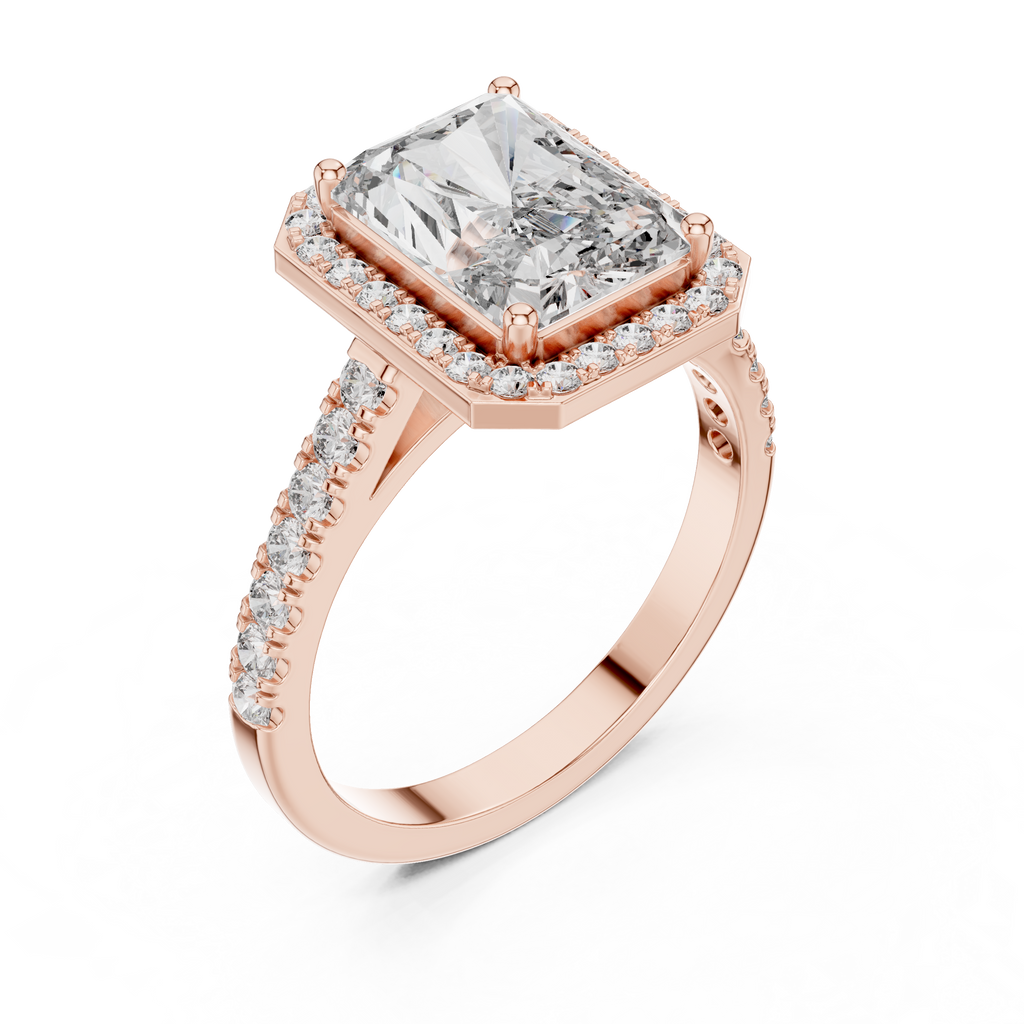 Cora Solitaire  Halo Ring