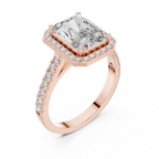 Cora Solitaire  Halo Ring