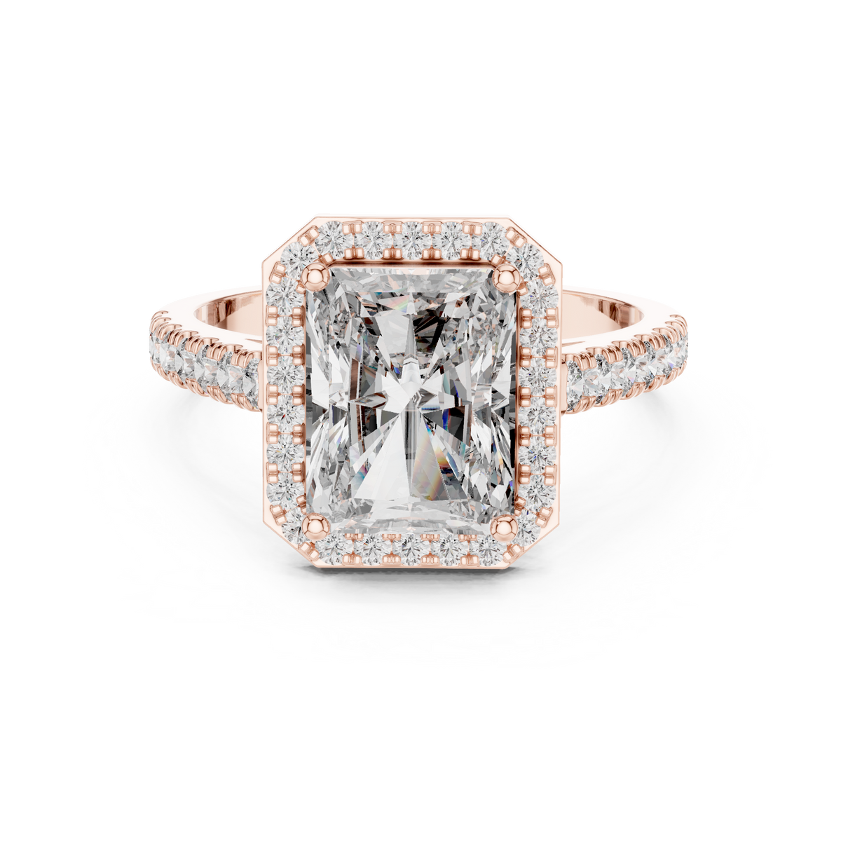 Cora Solitaire  Halo Ring