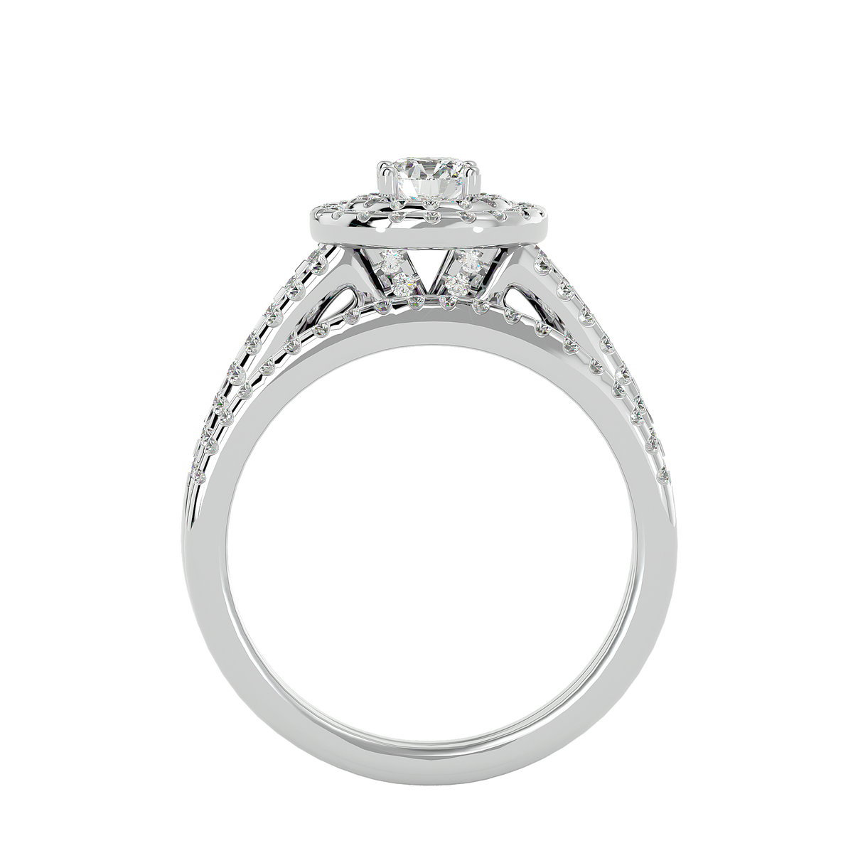 Caroline Solitaire Halo Ring