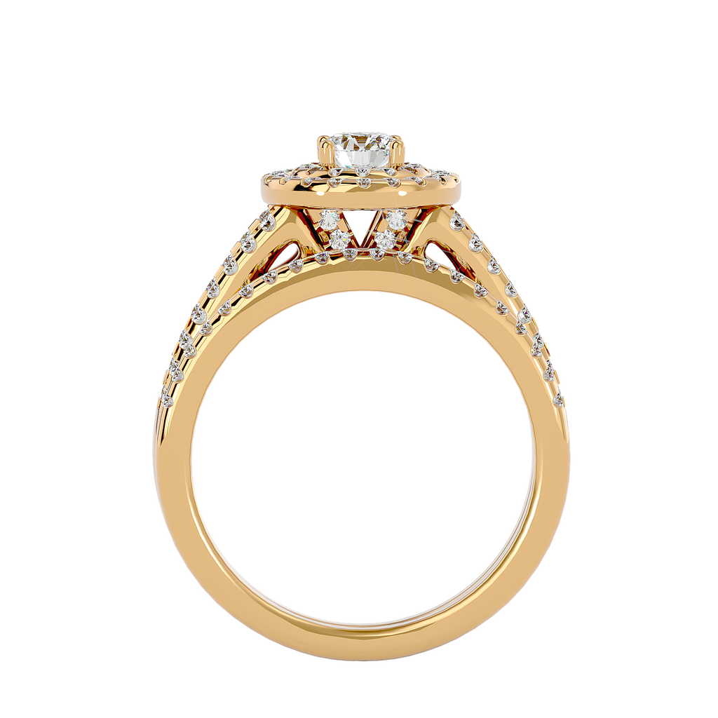 Caroline Solitaire Halo Ring