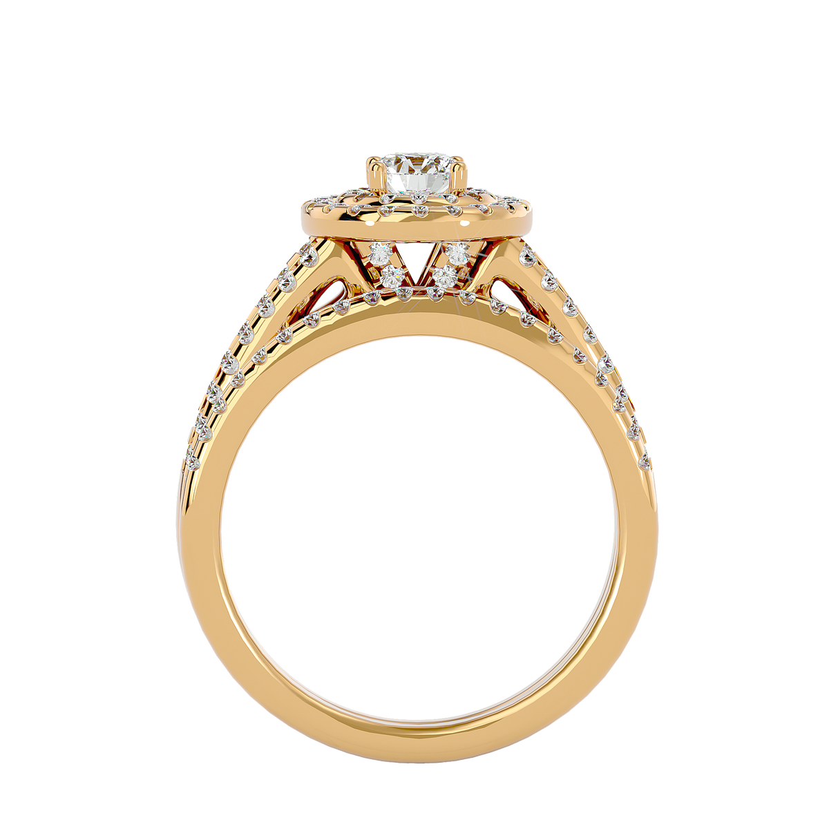 Caroline Solitaire Halo Ring