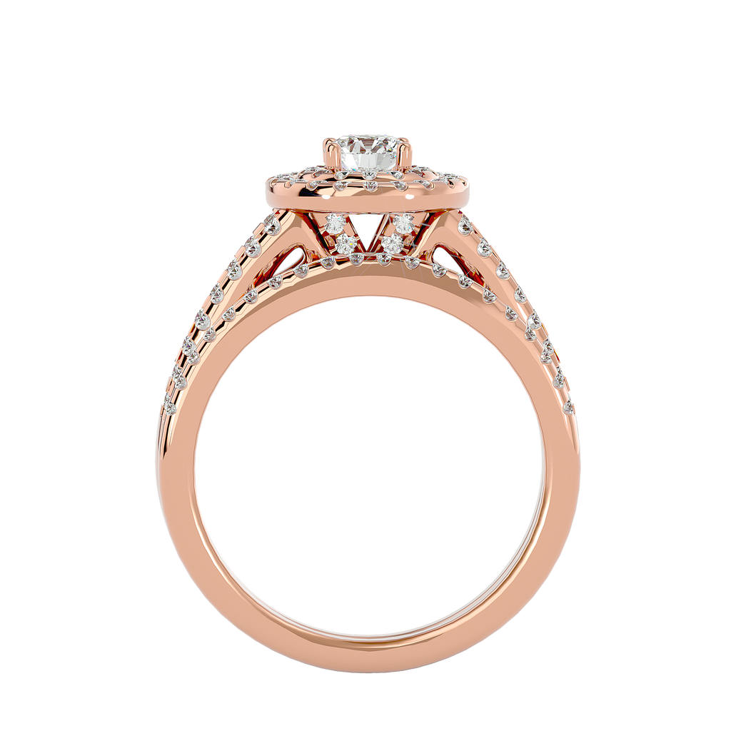 Caroline Solitaire Halo Ring