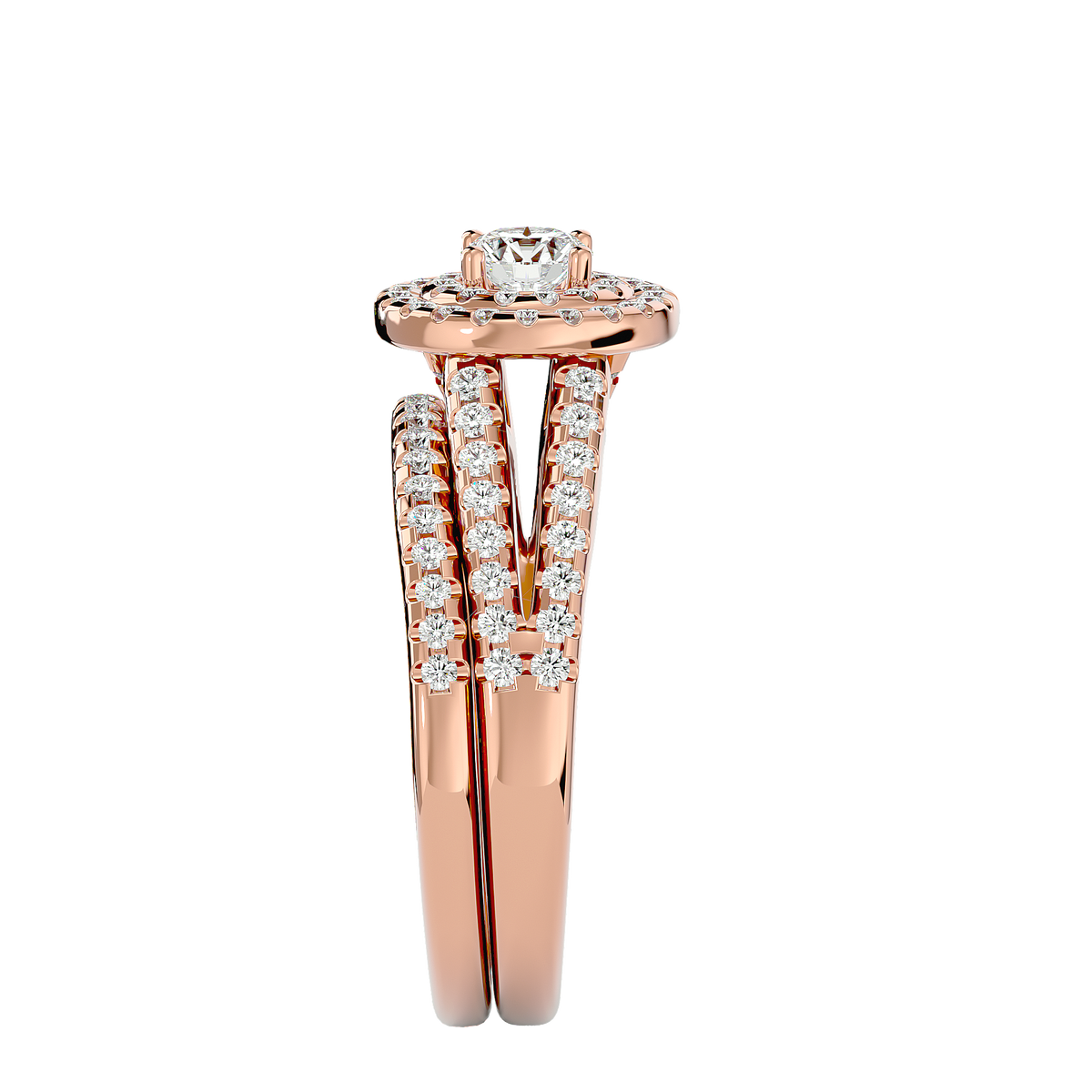 Caroline Solitaire Halo Ring