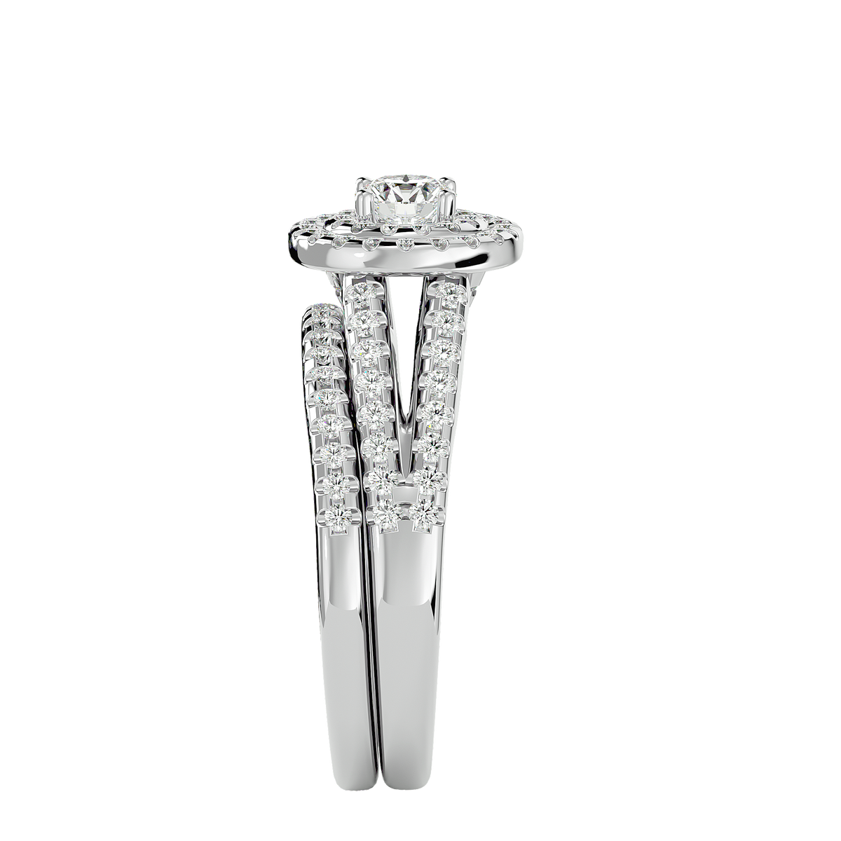 Caroline Solitaire Halo Ring