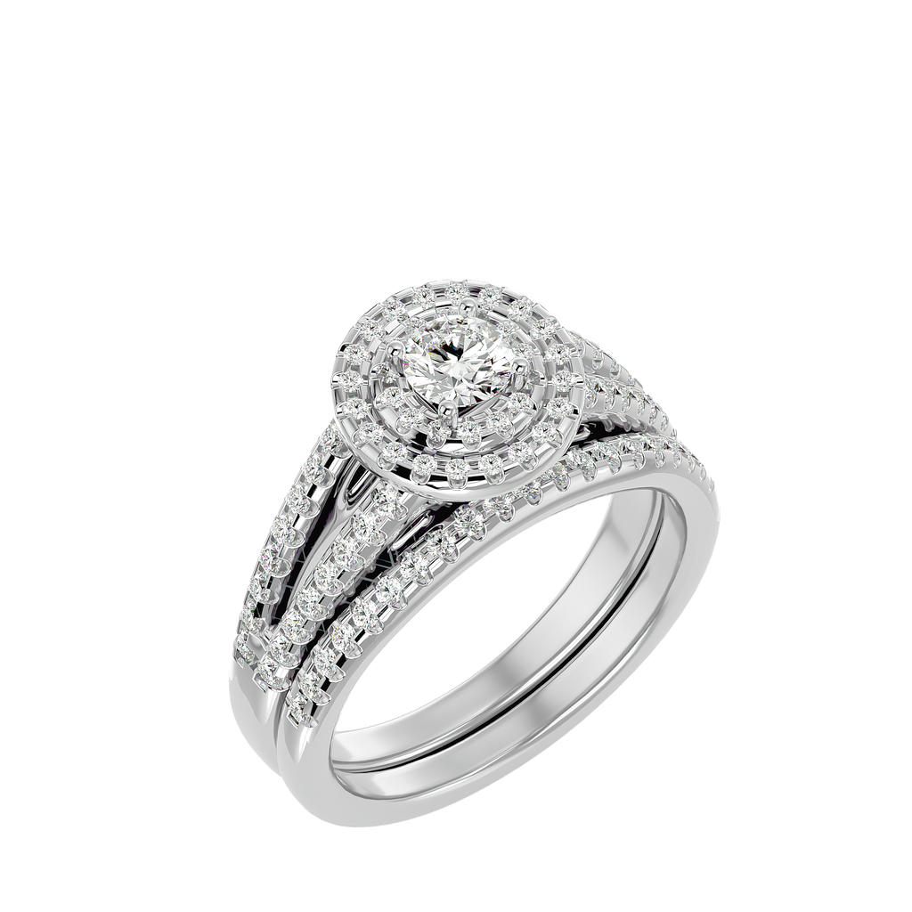 Caroline Solitaire Halo Ring