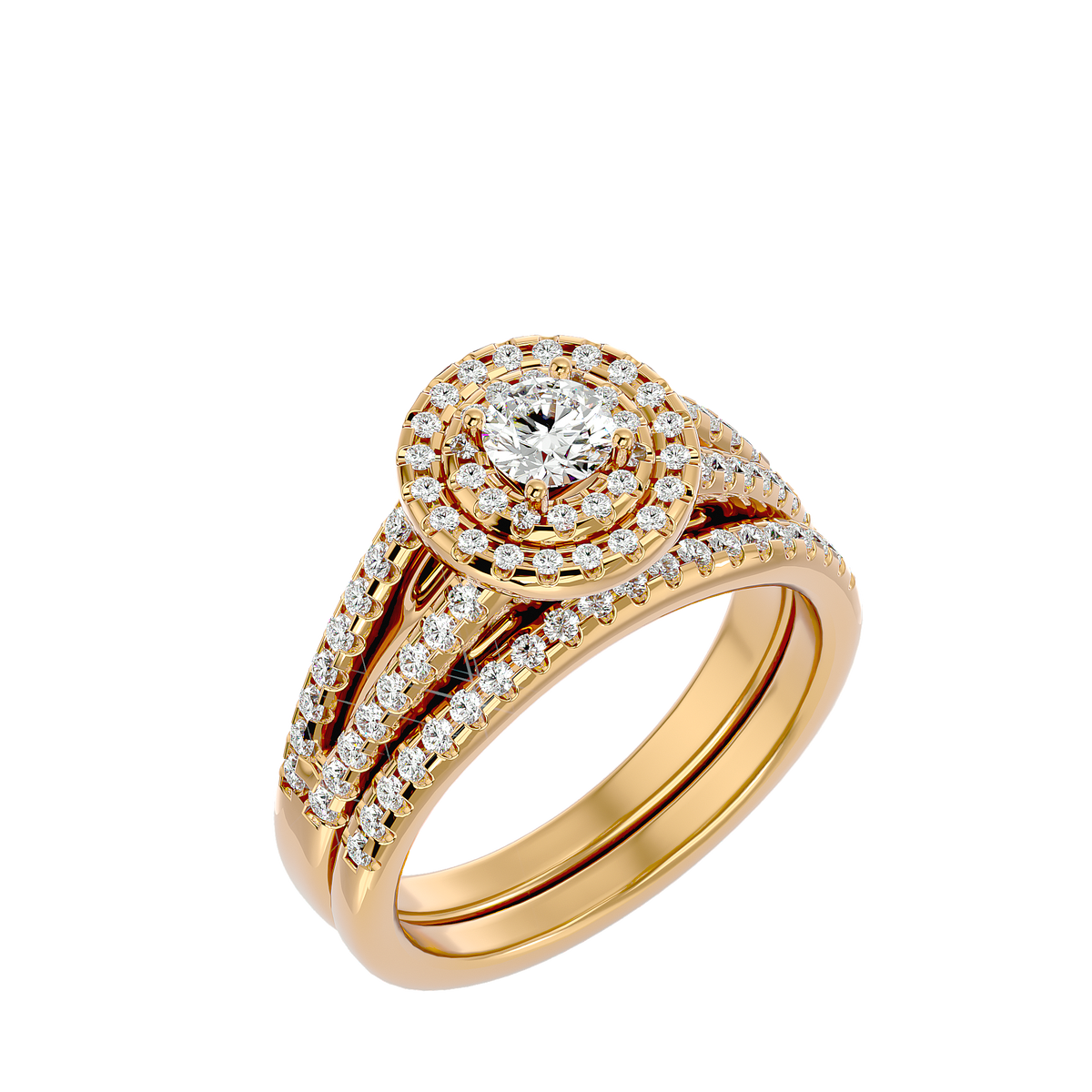 Caroline Solitaire Halo Ring