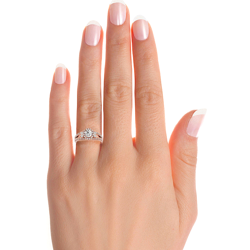 Caterina Solitaire Halo Ring