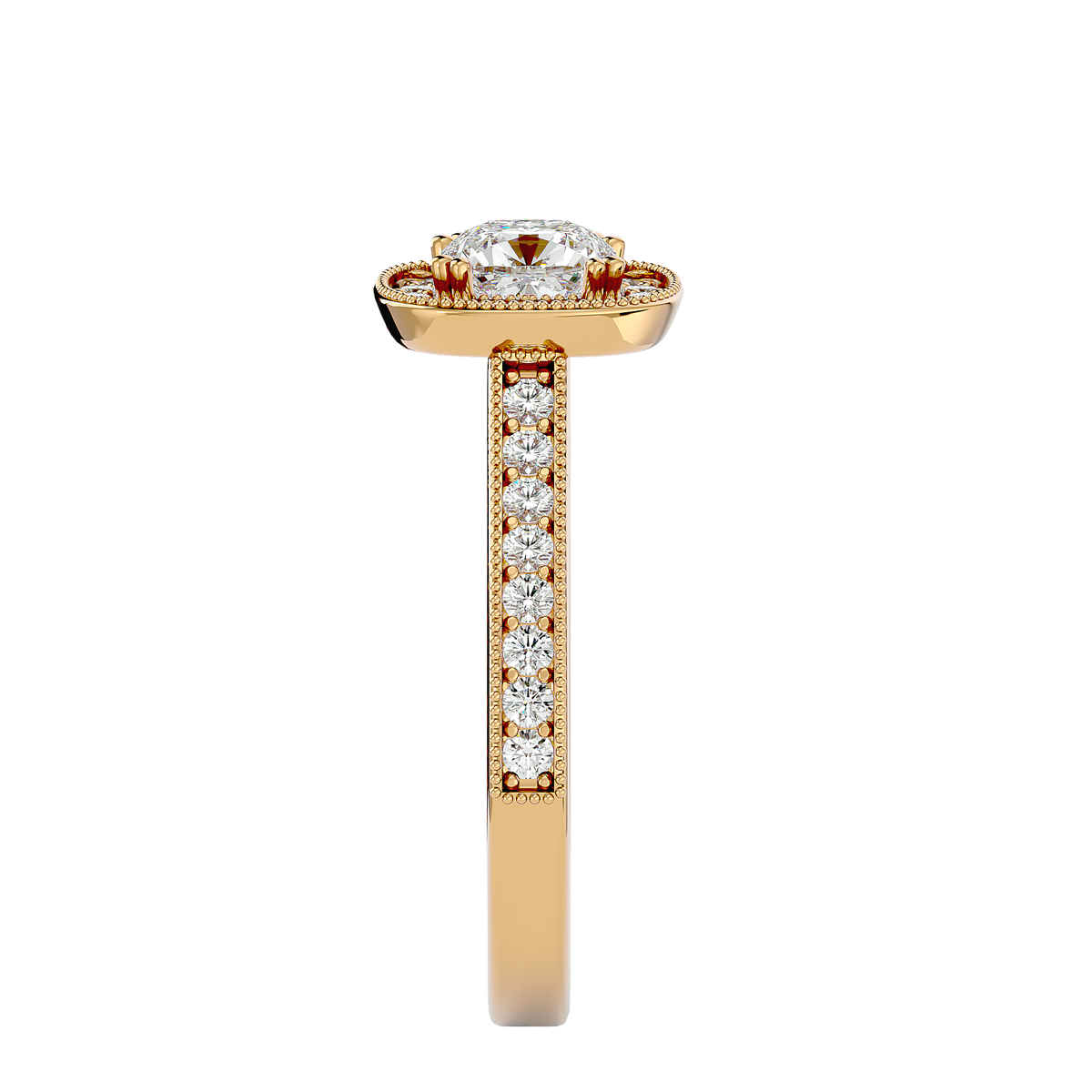 Clementine Solitaire Halo Ring