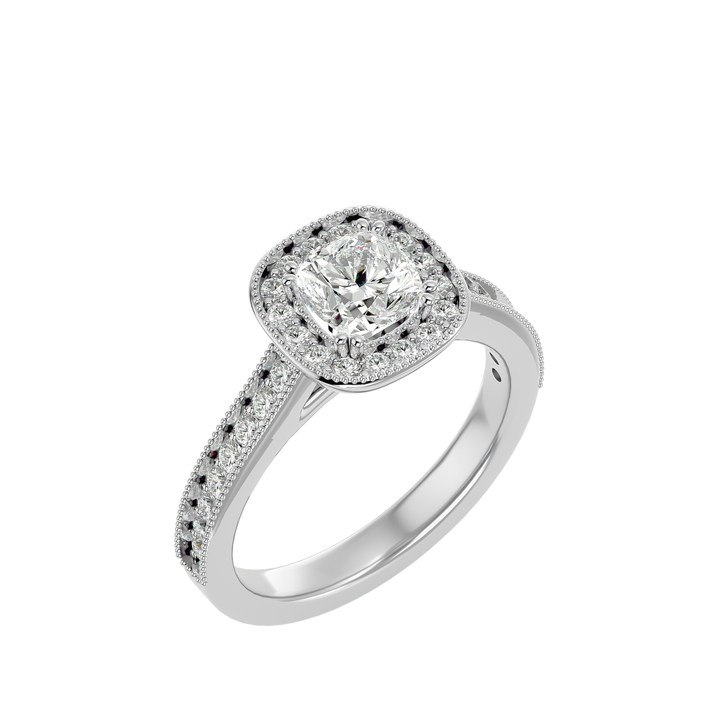 Clementine Solitaire Halo Ring