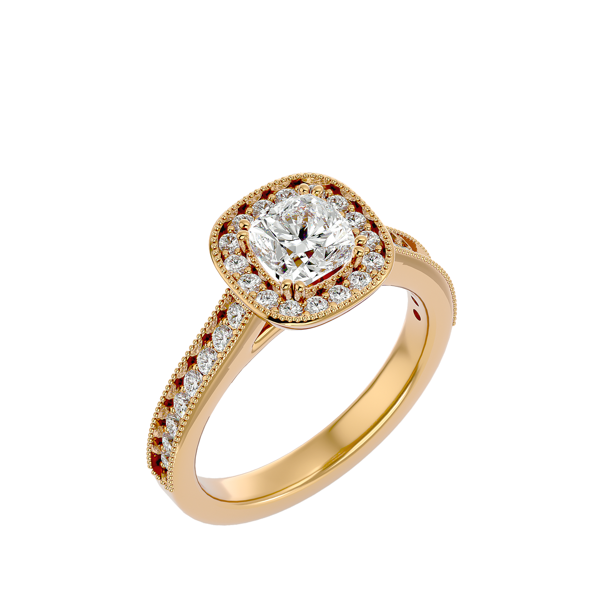 Clementine Solitaire Halo Ring