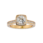 Coretta Solitaire Halo Ring