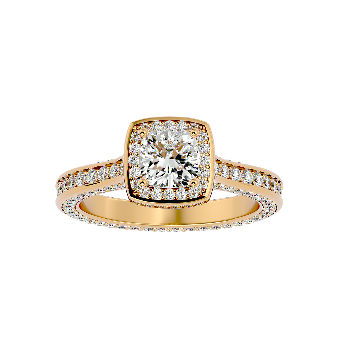 Coretta Solitaire Halo Ring