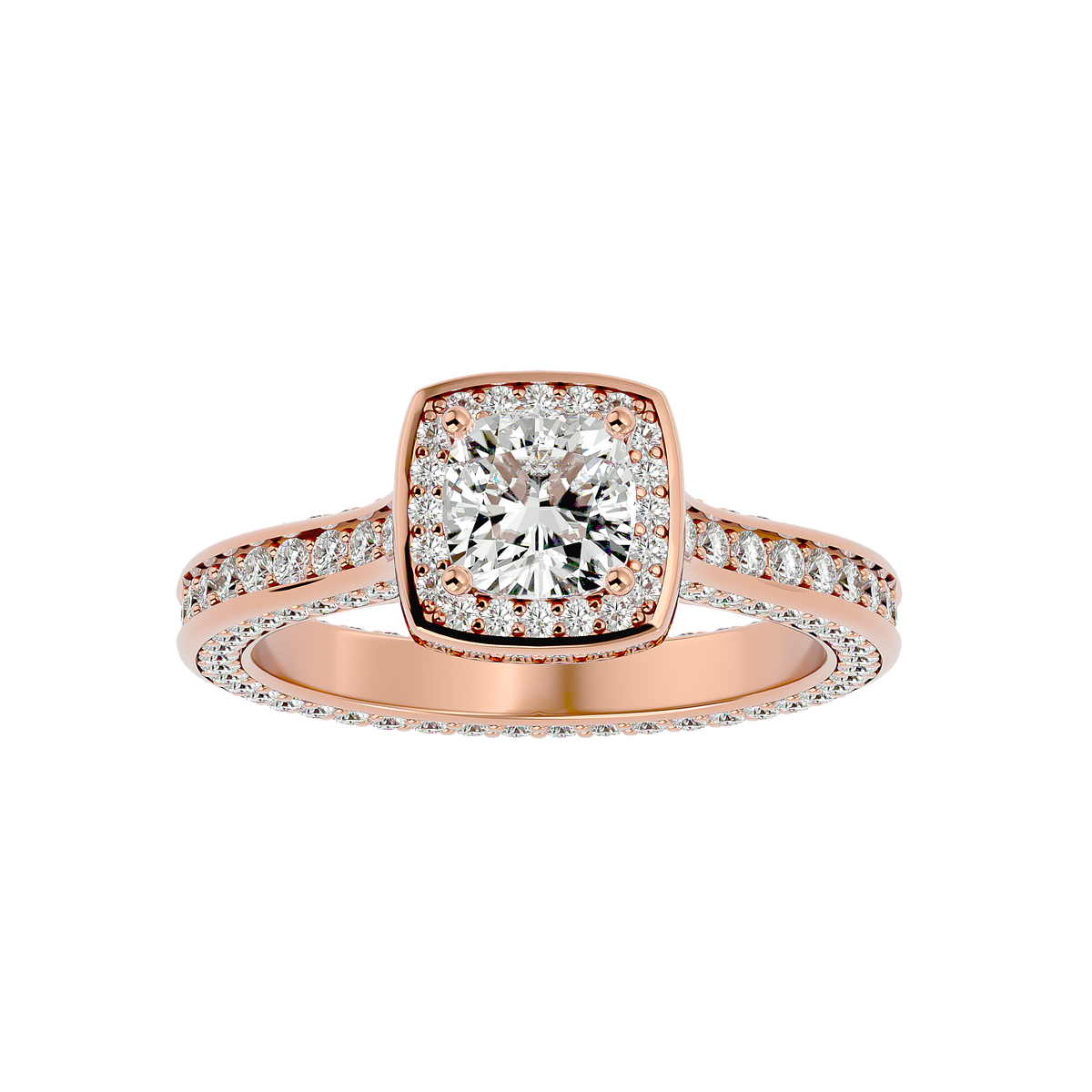 Coretta Solitaire Halo Ring