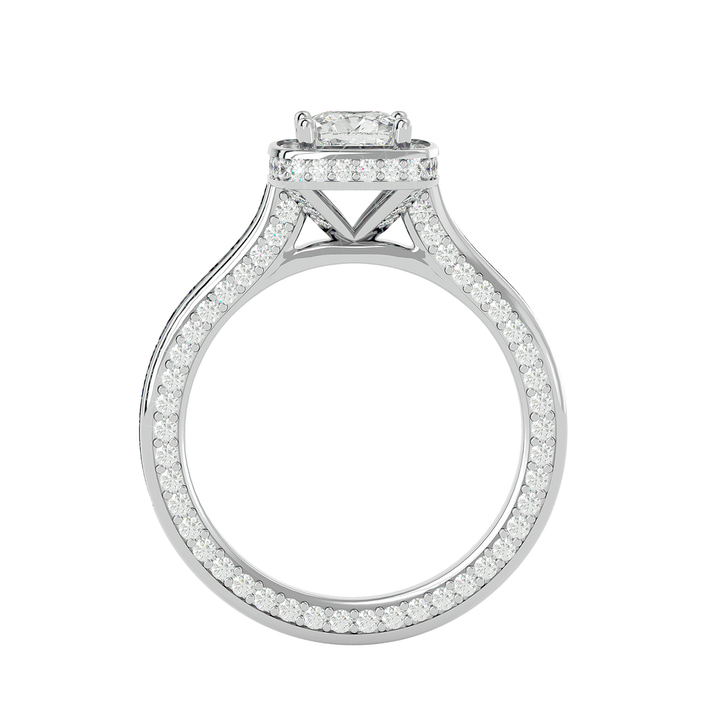 Coretta Solitaire Halo Ring
