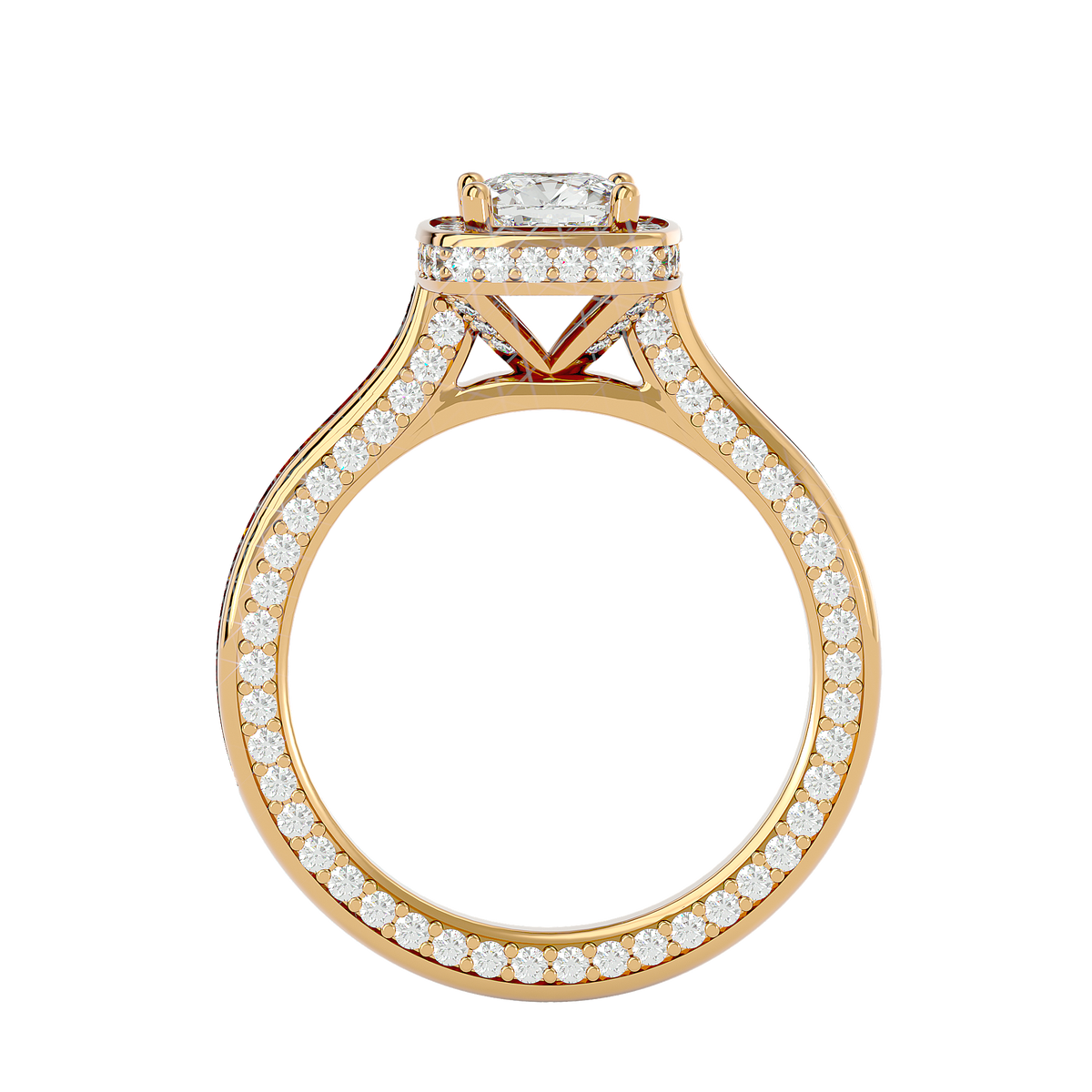 Coretta Solitaire Halo Ring