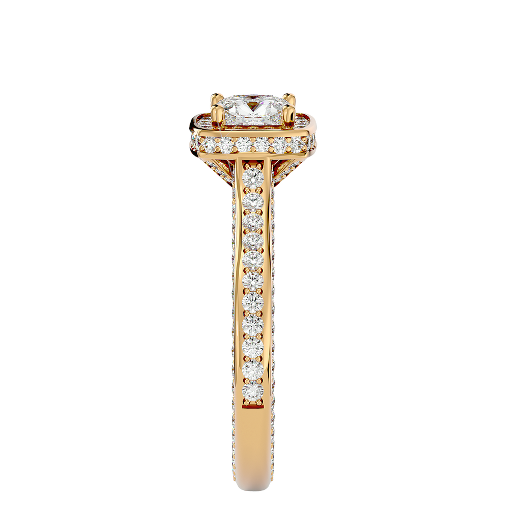 Coretta Solitaire Halo Ring