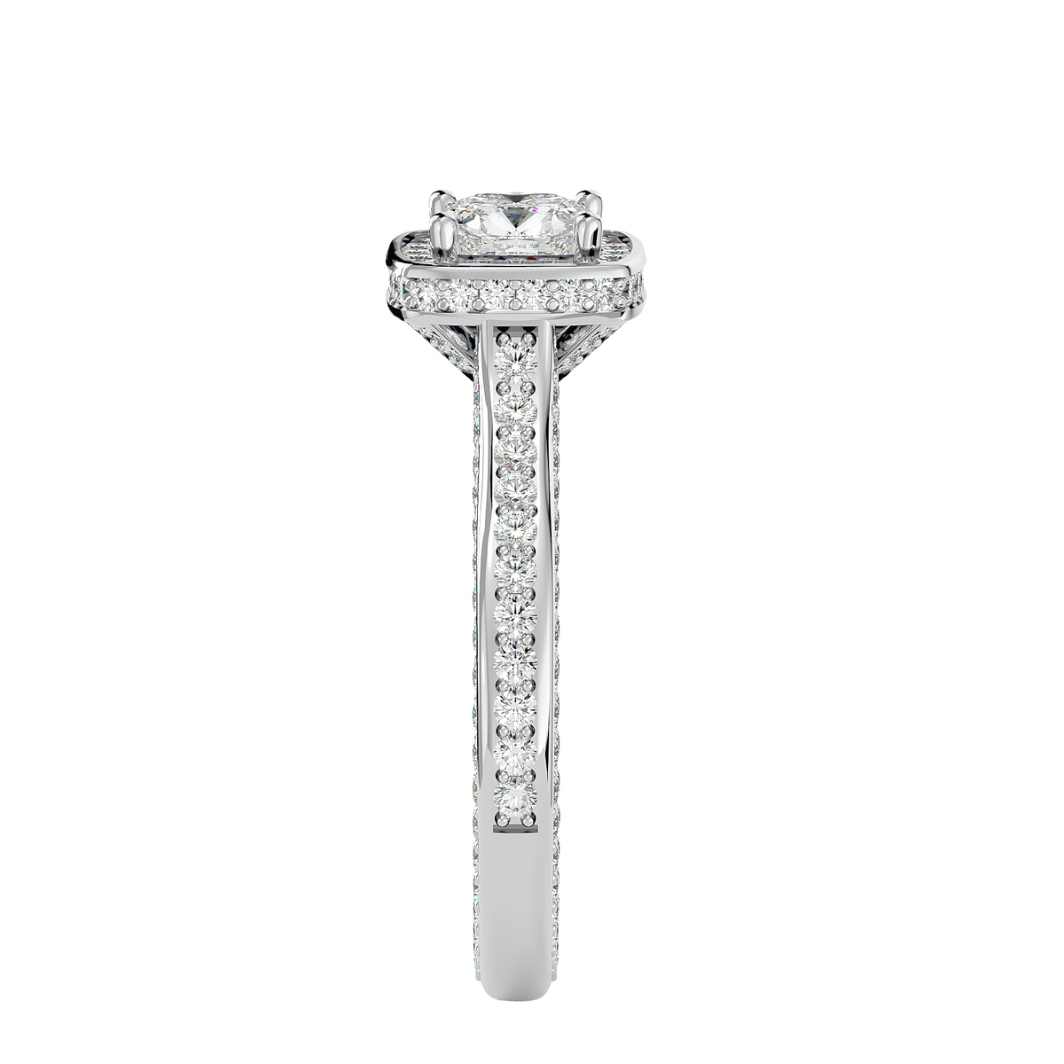 Coretta Solitaire Halo Ring