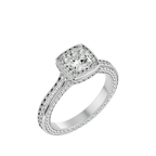 Coretta Solitaire Halo Ring