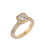 Coretta Solitaire Halo Ring