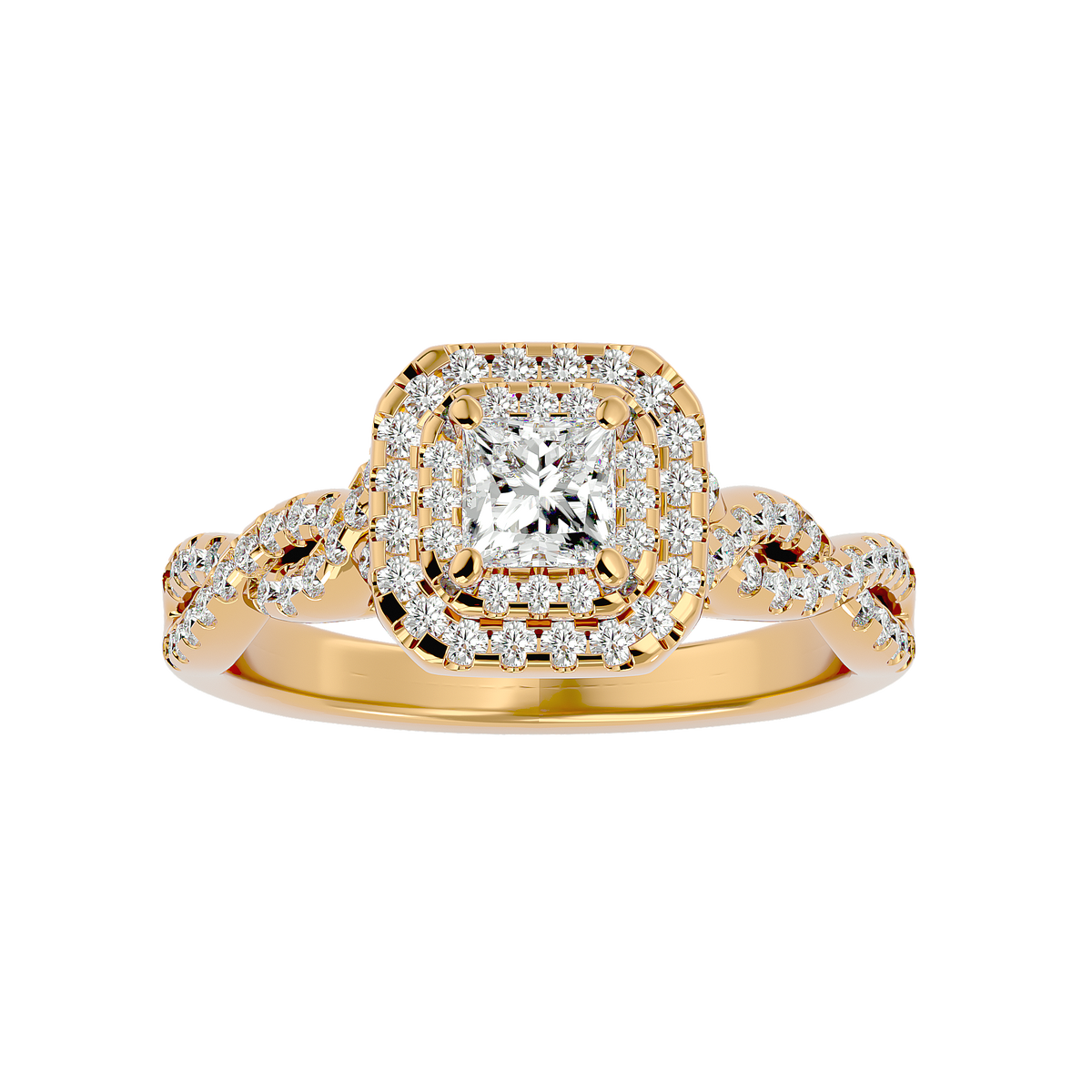 Daniella Solitaire Halo Ring