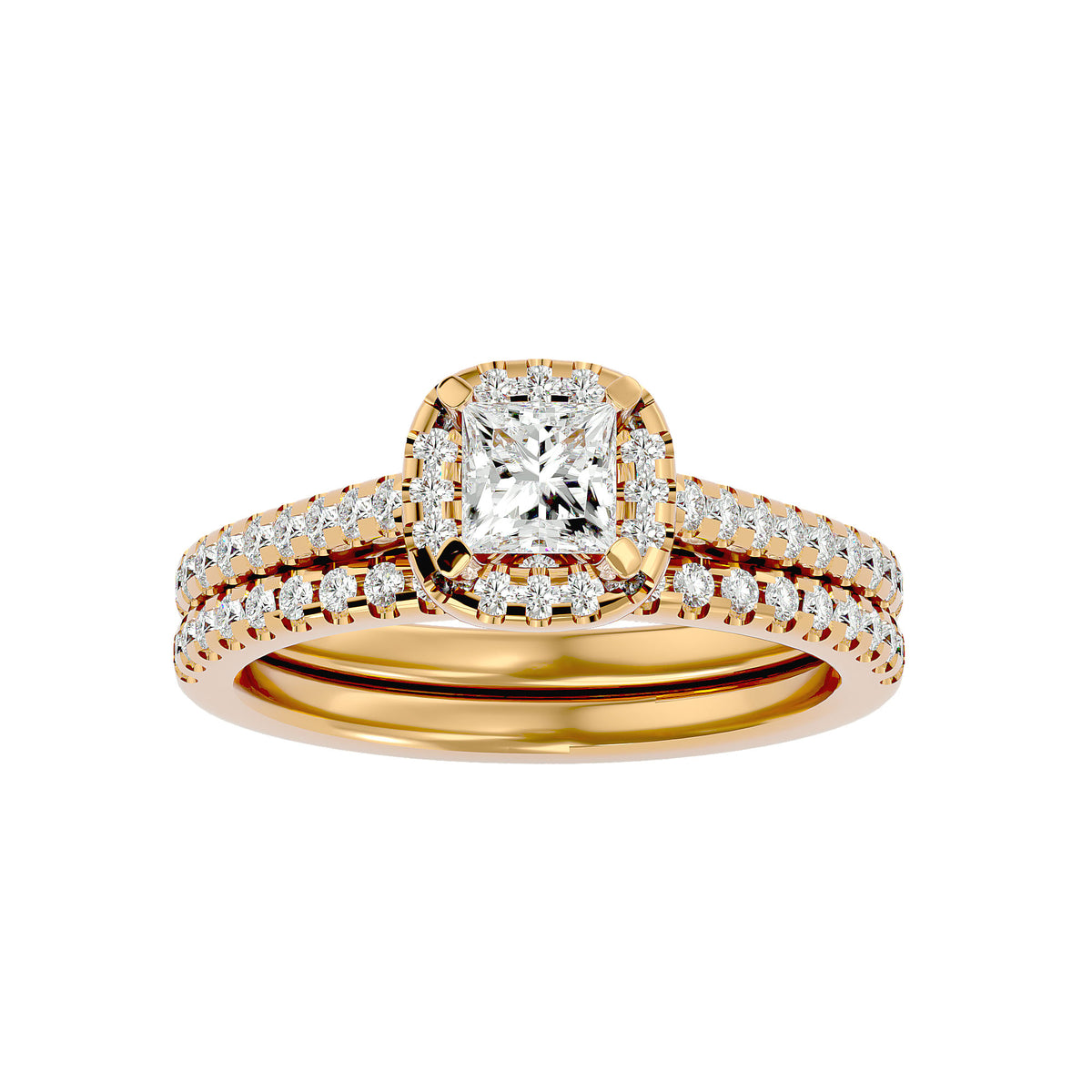 Charlotte Solitaire Halo Ring