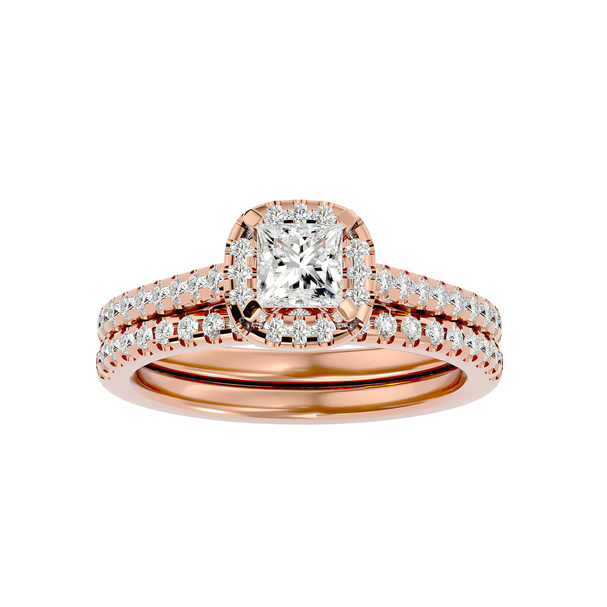 Charlotte Solitaire Halo Ring