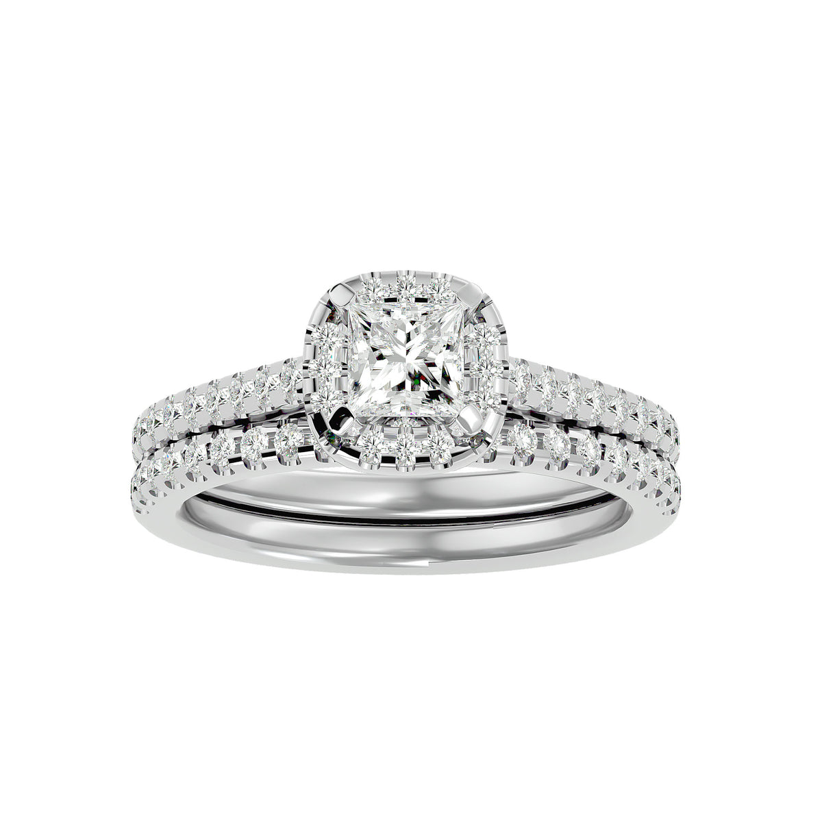 Charlotte Solitaire Halo Ring