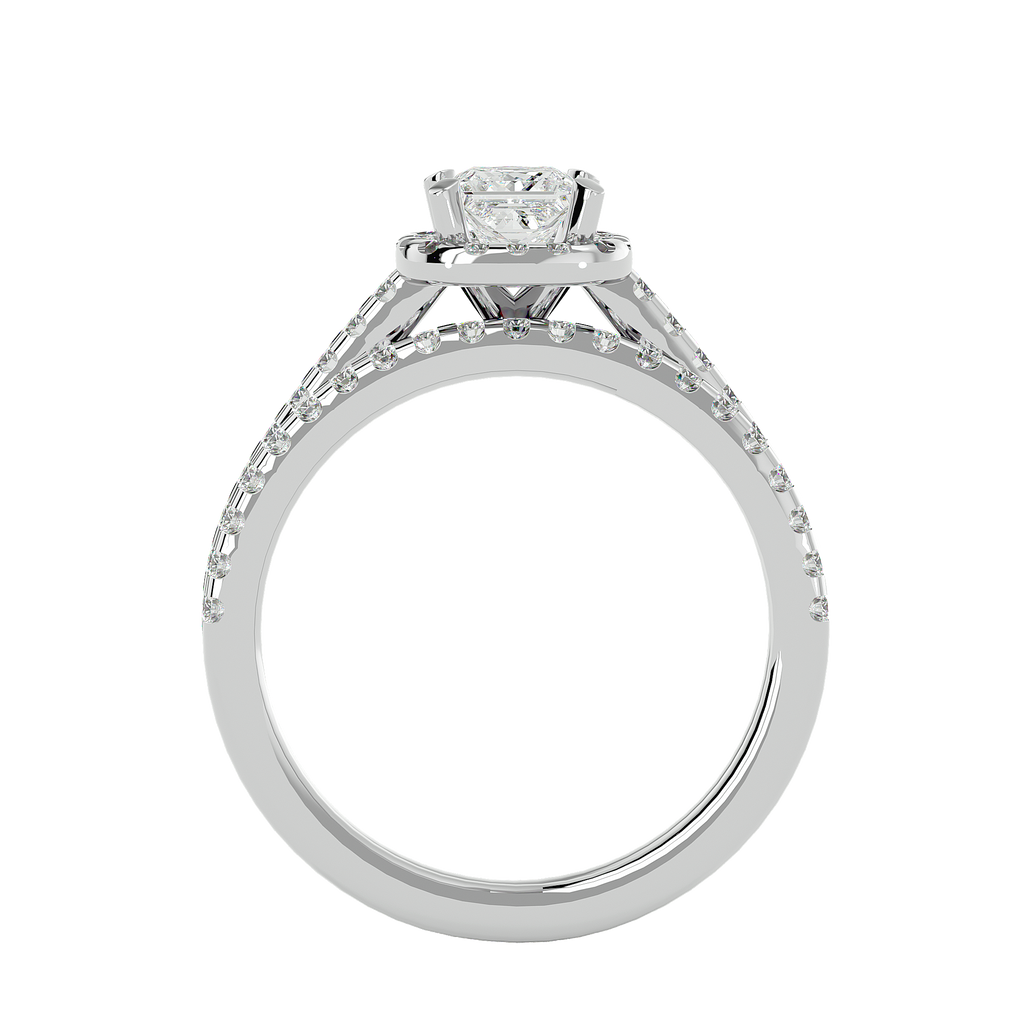Charlotte Solitaire Halo Ring