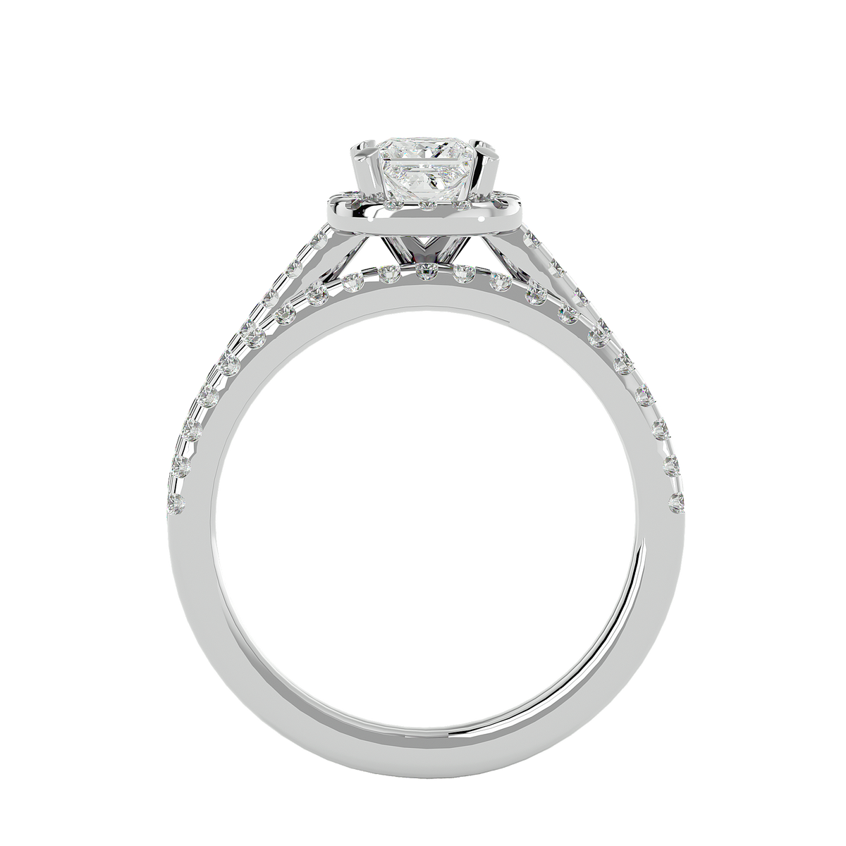 Charlotte Solitaire Halo Ring