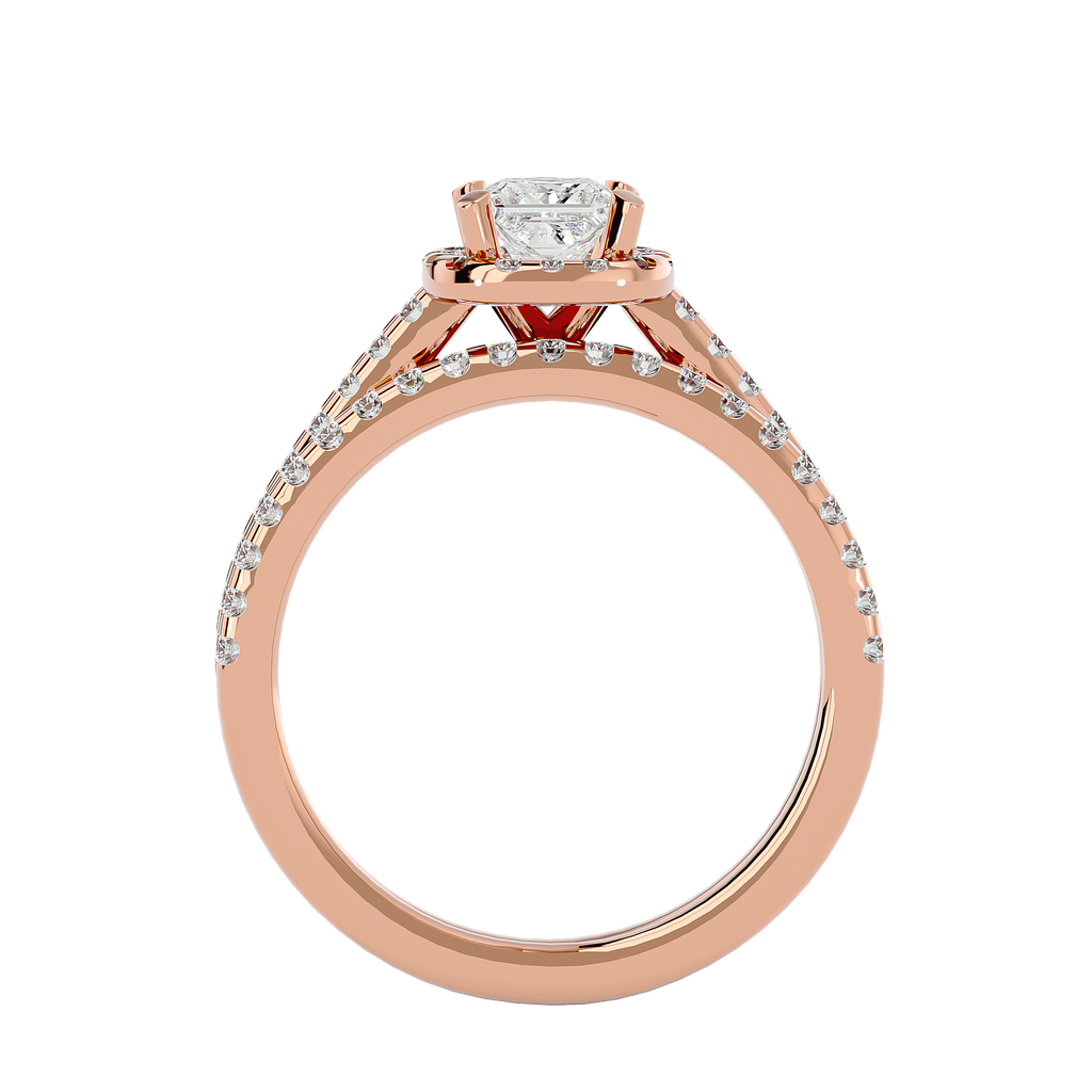 Charlotte Solitaire Halo Ring
