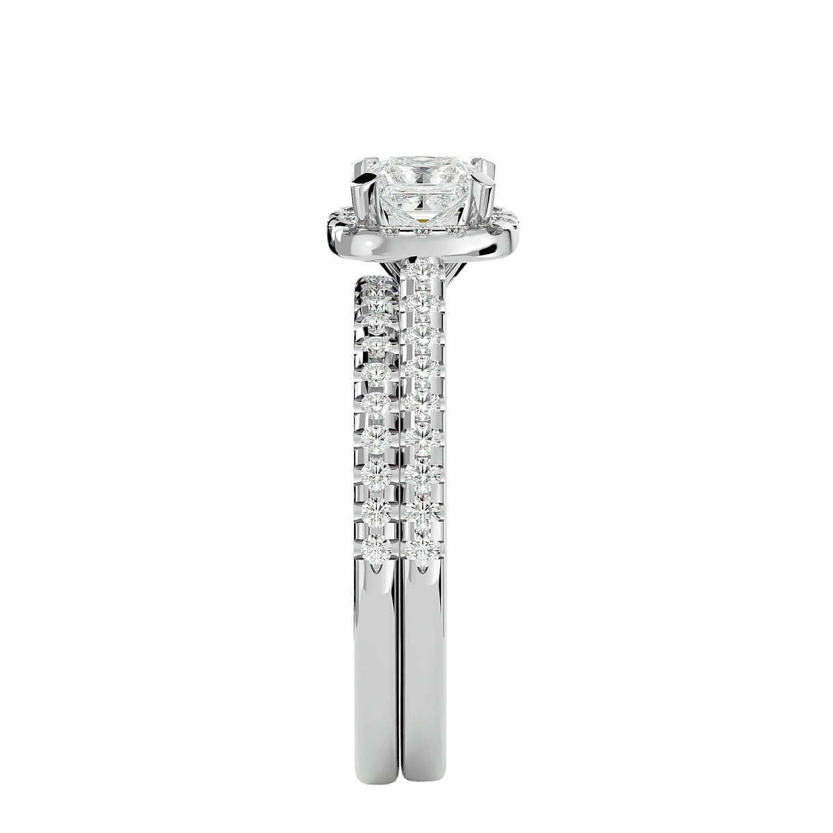 Charlotte Solitaire Halo Ring