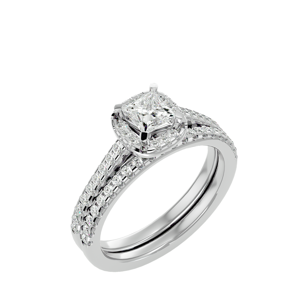 Charlotte Solitaire Halo Ring