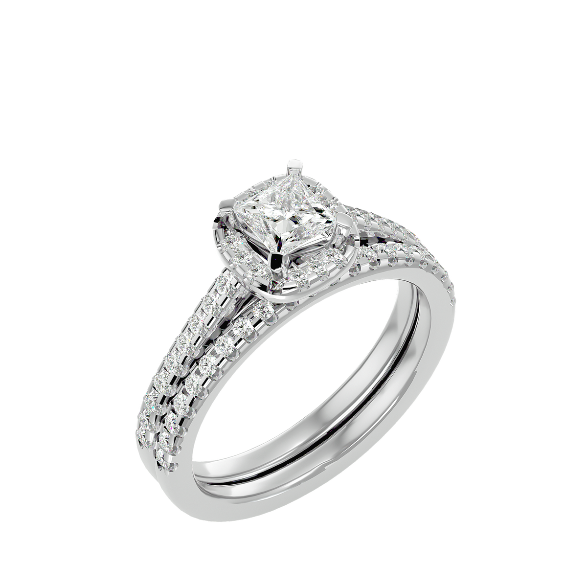 Charlotte Solitaire Halo Ring