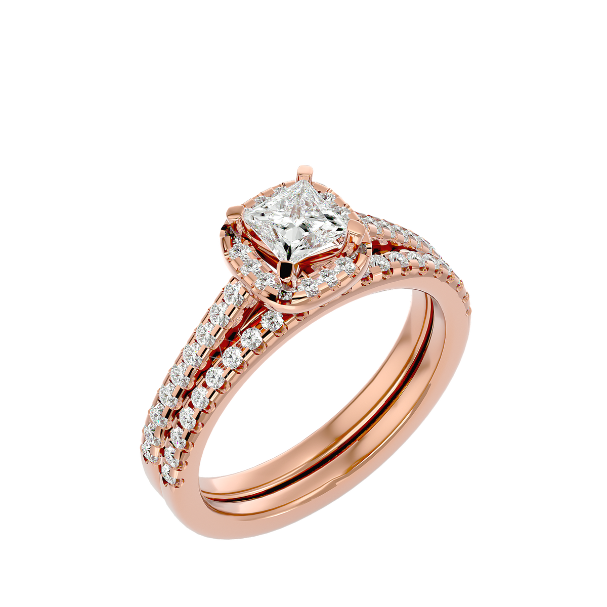 Charlotte Solitaire Halo Ring