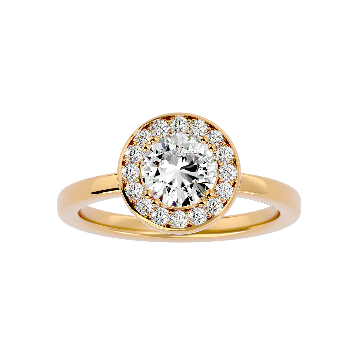 Donatella Solitaire Halo Ring