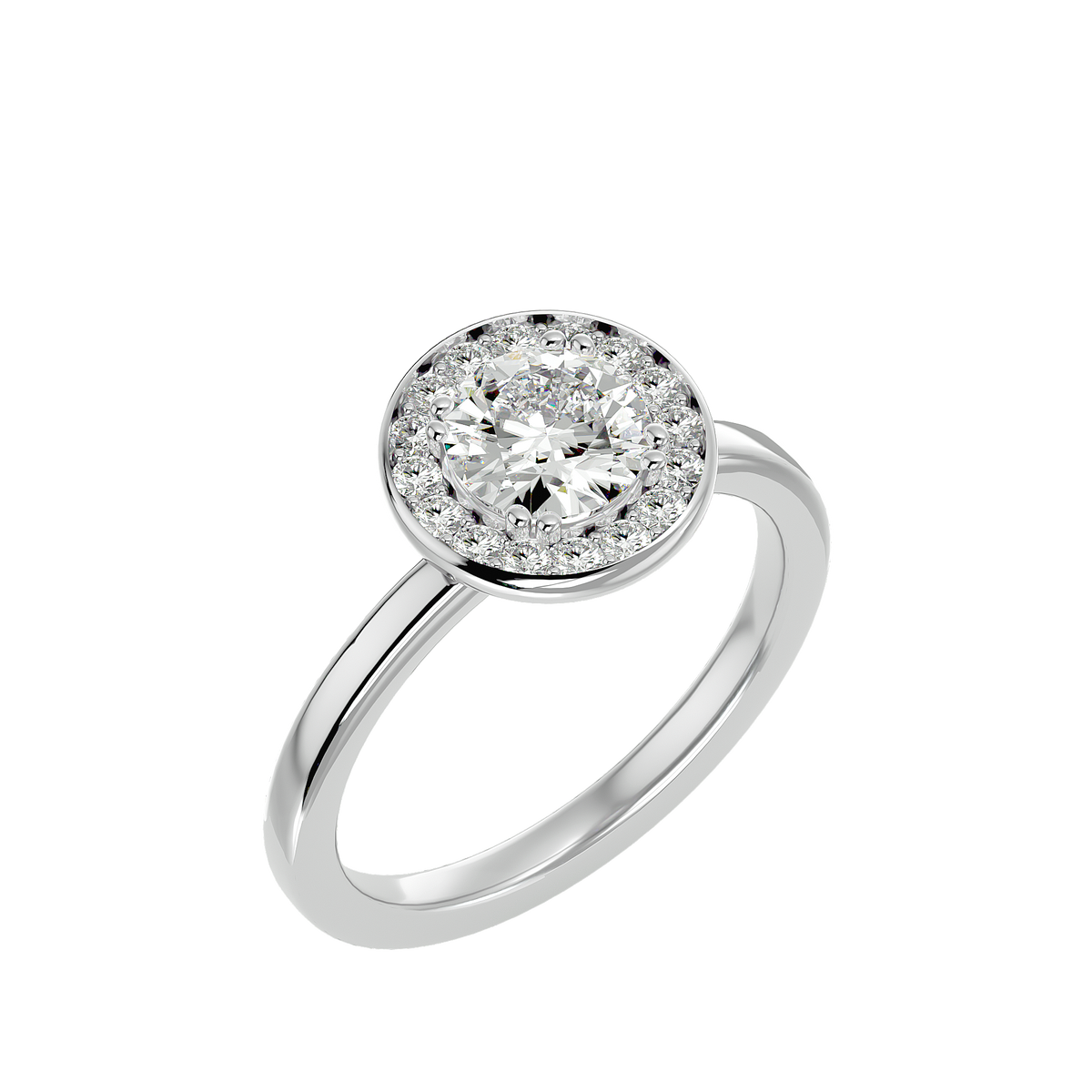 Donatella Solitaire Halo Ring