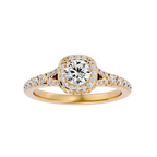 Emilia Solitaire Halo Ring