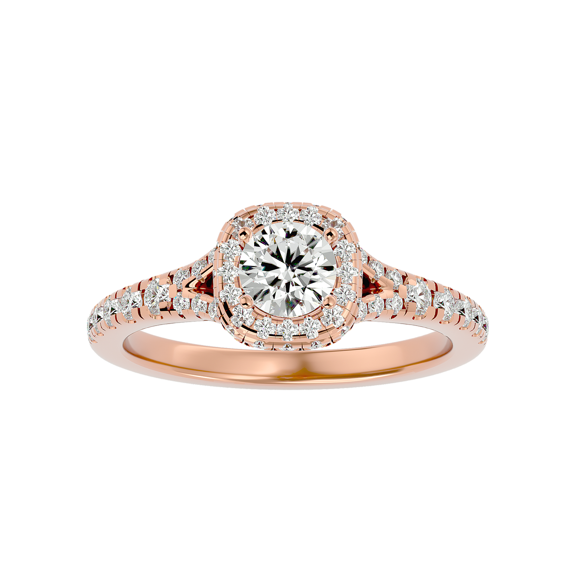 Emilia Solitaire Halo Ring