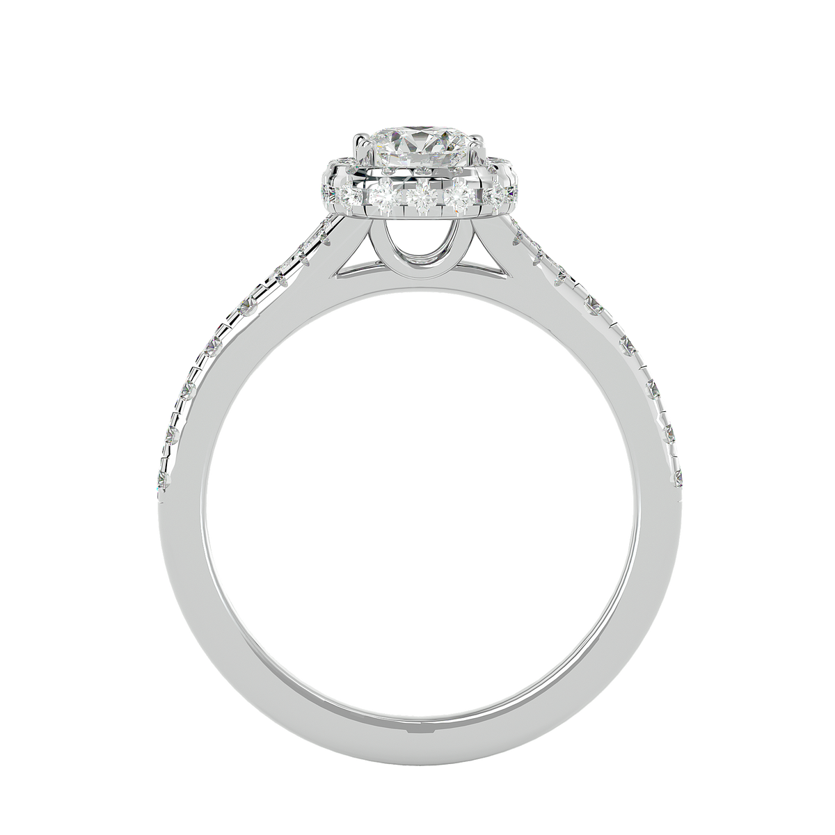 Emilia Solitaire Halo Ring