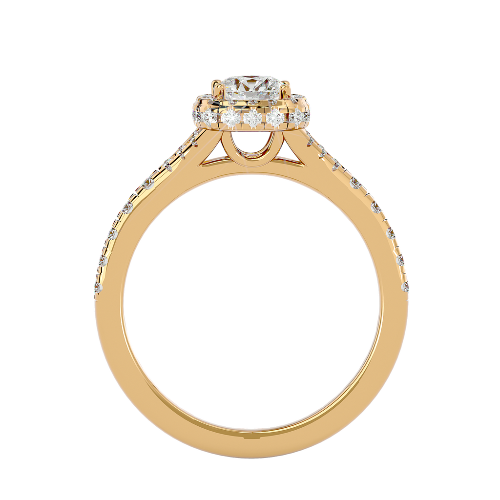 Emilia Solitaire Halo Ring