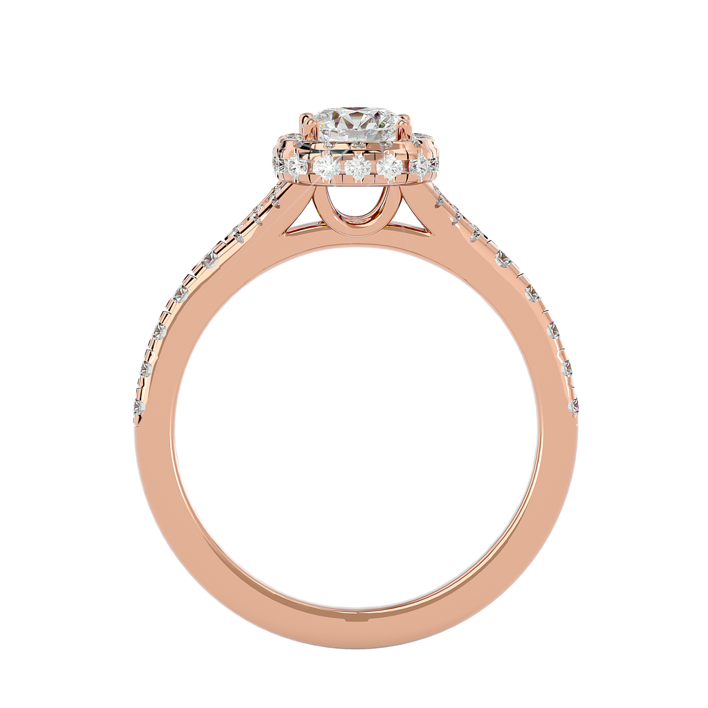 Emilia Solitaire Halo Ring