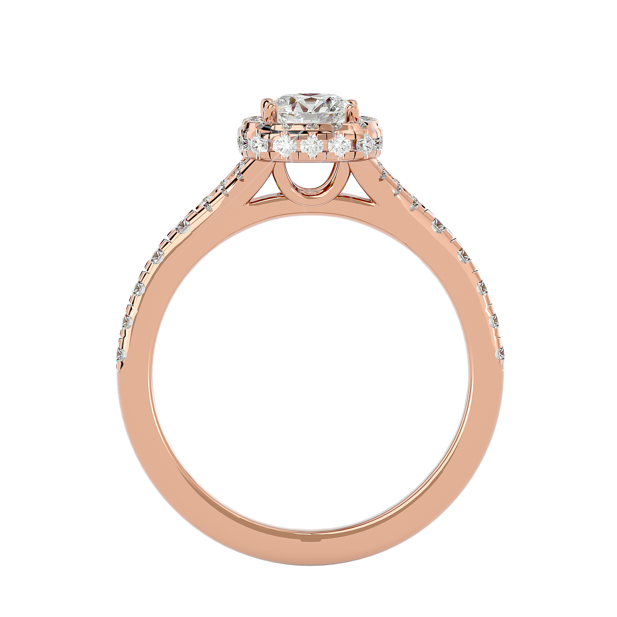 Emilia Solitaire Halo Ring